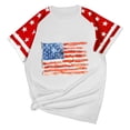 thumbnail image 2 of Itsame Fourth of July Short T-Shirt Sleeve Womens American Independence Day Printed Short Top Round Neck Blouses Red Size 2XL, 2 of 4