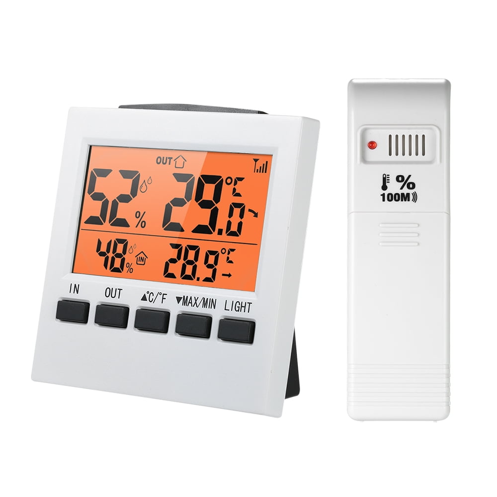LCD Display Digital Thermometer Temp Meter w/2 Wireless Outdoor Transmitter Tool 