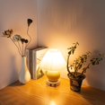 thumbnail image 6 of FSLiving 9.5 inches Cute Ceramic Pot Table Lamp Cordless Battery Operated by Remote Control Dimmable, Wireless Warm Light White Pleated Lampshade, Cream Mushroom for Living Room, Console, End Table, 6 of 8