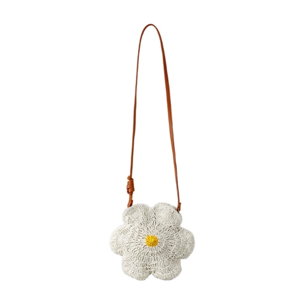 Bolso bandolera pequeño para playa, ideal para ir de compras, viajar, citas y vacaciones. Blanco