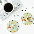 thumbnail image 5 of Disketp Mushroom Bee Funny Coasters,6 Pcs Leather Coasters With Holder, Perfect Housewarming Hostess Gifts,Protect Furniture From Water Marks Scratch And Damage, 5 of 9