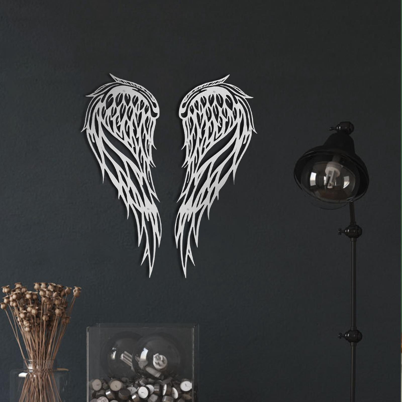 yuksok Engraved Pair of Angel Wing Decoration Retro Crafts