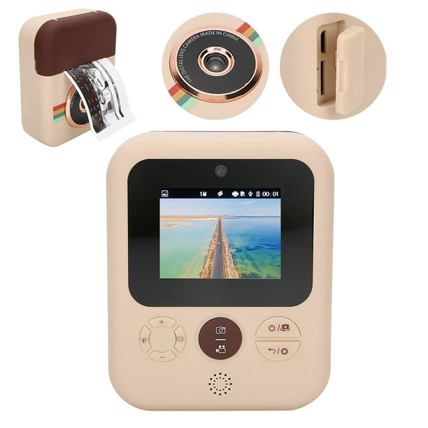 Mini cámara para ni?os con impresión térmica, 12 Millones de píxeles Cámara Linda para ni?os HD Toma Fotos Video, Pantalla a Color IPS Cámara Digital Juguete Regalo de Vacaciones Amonsee No