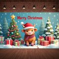 thumbnail image 3 of Cartoon Cow Merry Christmas Festive Banner Decorative Design Holiday Tree Present for Christmas Party Indoor Decoration Festive Celebration, 3 of 9