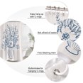 thumbnail image 3 of Blue Floral Bathroom Shower Curtains with 12 Hooks Polyester Waterproof Shower Curtain for Stalls and Bathtubs Vintage Line Wildflowers Vase Pastoral Decorative Bathroom Privacy Curtain 36x78 Inches, 3 of 7