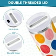 thumbnail image 3 of Yayeee 30oz Double-Wall Insulated Stainless Steel Tumbler with Handle Bottle, Colorful Circles, 3 of 8