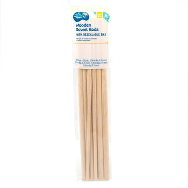 Hello Hobby Wood Dowels with Resealable Bag, 8-Pack