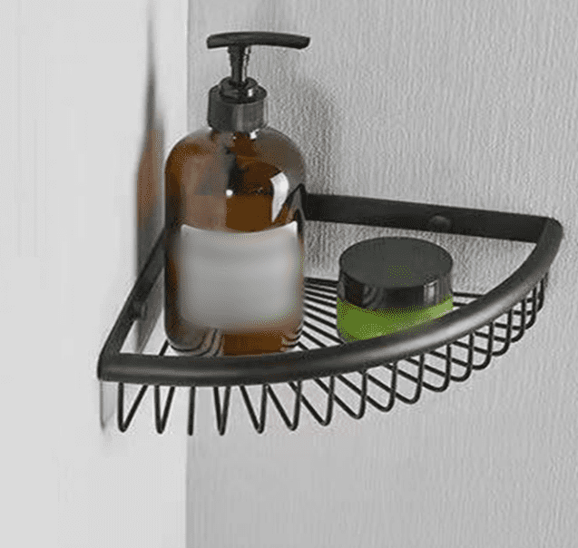 CATPAN Corner Shower Basket Brass Shower Caddies for Bathroom Corner Caddy Bathroom Shelf Organizer Matte Black