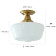 thumbnail image 6 of Aiwen Simple Farmhouse Decorative Glass Shade Semi Flush Mount Ceiling Lamp, 6 of 6