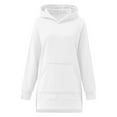 thumbnail image 4 of Fiaer,Womens Long Hoodies,Women's Casual Trendy Plus Size Long Sleeve Hooded Sweatshirts,Ladies Loose Fit Warm Solid Spliced Hooded Pullovers White XL, 4 of 7
