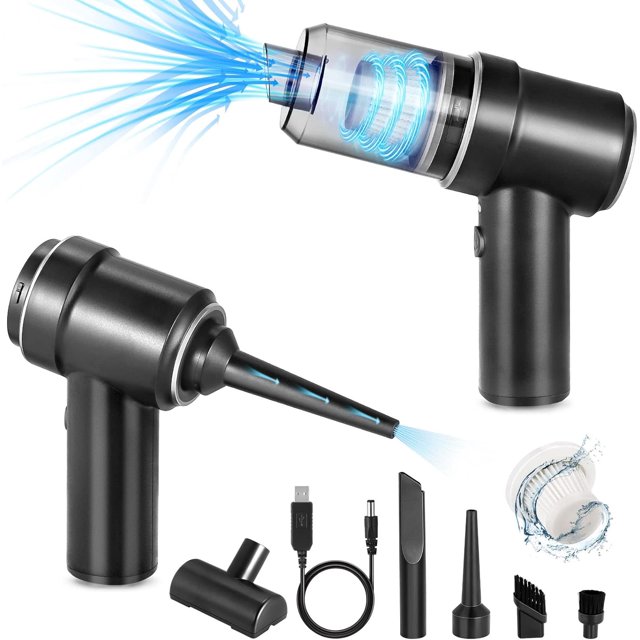 Aspiradora para automóvil, motores cepillados para un rendimiento confiable, forma ergonómica para mayor comodidad durante el uso, batería recargable que garantiza flexibilidad, luces LED que guían