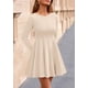 thumbnail image 2 of Vestido PRETTYGARDEN Mini Línea A Manga Larga Beige M, 2 of 8