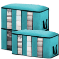 thumbnail image 2 of Organisateur de Garde-Robe 3 Pcs Sacs de Rangement pour Vêtements Grande Capacité Rangement de Vêtements avec Poignée Renforcée, Fermeture Éclair en Acier Inoxydable, Tissu 3 Couches pour Couettes, Literie, Couvertures Vêtements, 2 of 9