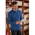 thumbnail image 3 of COOFANDY Mens Slim Fit 1/4 Zip Up Mock Neck Polo Sweater Casual Long Sleeve Sweater Pullover Sweaters, 3 of 6