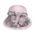 thumbnail image 4 of UJNDER Women's Wide Brimmed Bridal Wedding Hat for Tea Parties and Outdoor Events Elegant Sun for Ladies Pink, 4 of 4