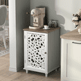 thumbnail image 4 of JOINICE Small Accent Storage Cabinet with Single Door,Decorative End Side Table Cabinet with Solid Wood Legs and Adjustable Shelf,for Living Room Bedroom,White, 4 of 8