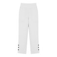 thumbnail image 4 of CUSTG Women Leisure Trousers Summer Straight Leg Elastic High Waist Pants With Pockets Loose Beach Trousers For Daily Wear Holiday Work Pants Women, 4 of 4