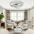 thumbnail image 4 of 24Inch Silver Indoor Reversible Ceiling Fan with Dimmable LED Light, 6-Speed DIY Shade with Remote and APP Control, 4 of 13