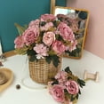 thumbnail image 2 of Fake Flowers High Simulation Ornamental Realistic Real Touch Rose Silk Artificial Flowers for Hotel, 2 of 7