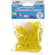 Stretch Band Bracelet Loops 300/Pkg W/12 Clips-Yellow, Pk 6, Darice