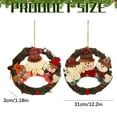 thumbnail image 3 of Snowman Wreath Christmas Decoration - 12.2 Inch Grapevine Wreath with Cute Snowman and Pine Leaves Winter Decoration for Front Door Home Wall Window Fireplace, 3 of 5