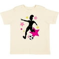 thumbnail image 3 of Inktastic Girl Playing Soccer Pink and Yellow Stars Girls Toddler T-Shirt, 3 of 5