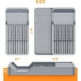 thumbnail image 4 of GEREMF-Kitchen Knife Drawer Organizer Grey, In Drawer Knife Block Holder with Expandable Cutlery Tray Compact Organization Drawer Storage Holds Up To 11 Knives (Including Hooks&Sponges), 4 of 4