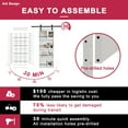 thumbnail image 4 of 96'' x 84'' Bookshelf Barn Doors and Hardware Included, White Smooth Paintable Panels & Barn Door Hardware Kit & Track Joint, Easy Assembly with Pre-Drilled Holes, 4 of 9