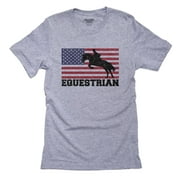USA Olympic - Equestrian - Flag - Silhouette Men's Grey T-Shirt