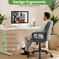 thumbnail image 5 of JONPONY Leather Office Chair, Big and Tall 400lbs Ergonomic Desk Chairs with Back Support, Executive Leather Chair with Wheels for Home Office, 360°Swivel Free, Grey, 5 of 14