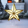 thumbnail image 2 of Hvmvliv Christmas Star Tree Topper with Light Colorful Plastic Shatterproof Decorative Five Pointed Star Xmas Tree Top Ornament Gold, 2 of 5