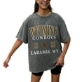 thumbnail image 2 of Women's Gameday Couture Grey Wyoming Cowboys Oversized Snow Wash T-Shirt, 2 of 5
