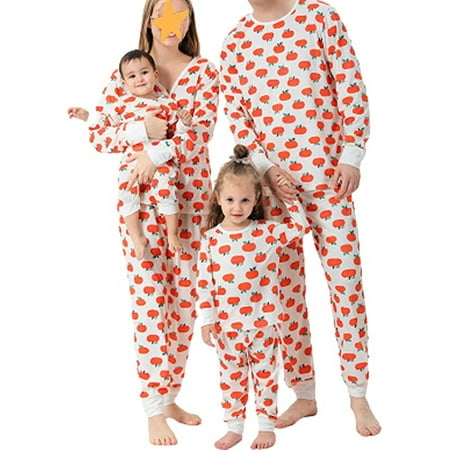 

Sunisery Family Pyjamas Matching Sets Halloween Pumpkin Sleepwear Holiday PJS Set for Family Baby Kids Adults