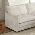 thumbnail image 6 of Modern Corduroy 3-Seater Sofa 220×80×75cm with 2 Movable Footrests for Living Room, 6 of 11