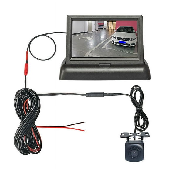 4.3in HD Monitor Car Backup Reverse Camera Rear View Parking License Plate System