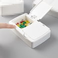 thumbnail image 4 of Cotton Swab Holder, Minimalist 2 Grids Cotton Swabs Dispenser Dustproof  for Home, 4 of 7