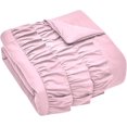 thumbnail image 3 of DNG Creations 1 Piece Three Line Ruffle Duvet Cover With Zipper Closure & Corner Ties - 800 Threads Count, 100% Egyptian Cotton ( Solid Baby Pink - California King ), 3 of 4