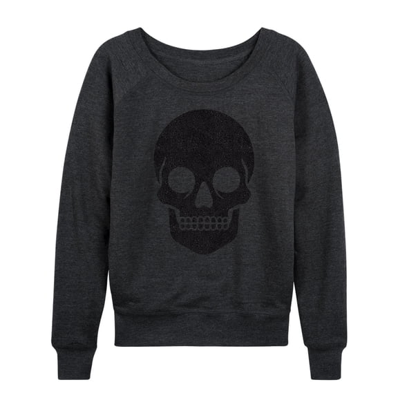 Instant Message - Skull Sparkle - Women's French Terry Long Sleeve Pullover