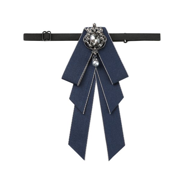 INSPIRE CHIC Broche de cinta para mujer con strass, corbatas de moño para un estilo elegante Azul Talla Única