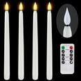 thumbnail image 2 of 4 Pcs Remote Flameless Candlesticks,Timer Battery Operated LED Taper Candles for ,Wedding Decoration White, 2 of 8