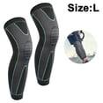 thumbnail image 2 of par de rodilleras deportivas de nailon tejidas, rodilleras extendidas para hombres y mujeres, protección para pantorrillas de otoño e invierno, baloncesto, fútbol, montañismo, rodilleras cálidas, 2 of 5