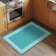 thumbnail image 3 of Turquoise Large Area Rugs for Bedroom Living Room, Soft Non Slip Carpet Bedside Rug, Geometric Boho Ethnic Tile Chic Monochrome Rectangular Floor Cover Kitchen Accent Rug 2'x3' for Dining Room/Office, 3 of 9