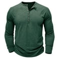thumbnail image 2 of Jalioing Men's Long Sleeve Shirts Fall Crew Neck Button Pullover Tee Casual Basic Solid Color T Shirts, 2 of 6
