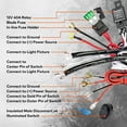 thumbnail image 6 of LAMPHUS 12V 40A Off Road LED Light Bar Relay Wiring Harness Kit for ATV/Jeep - GREEN Mini ON/OFF Switch, 6 of 7