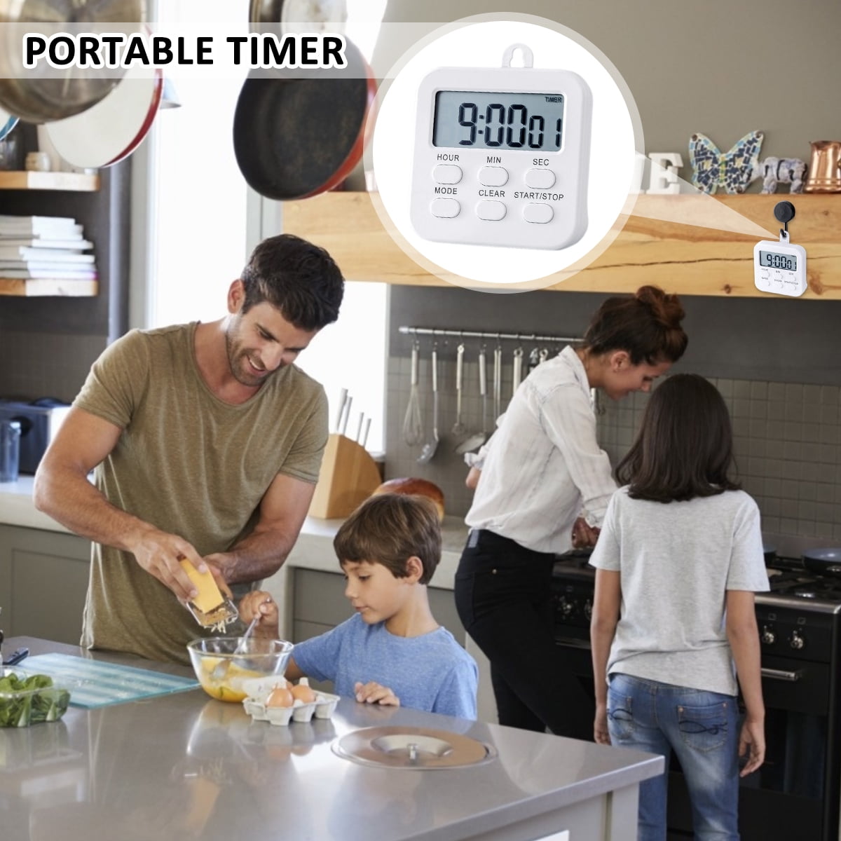 HOME MOST 2-Pack Large Display Kitchen Timer - 3 Digital Timer