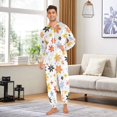 thumbnail image 6 of FORMRS Onesies Pajama for Adults Unisex Hoodie Winter Jumpsuit One Piece Sleepwear, Sizes S-2XL, Colorful Retro Floral, 6 of 7