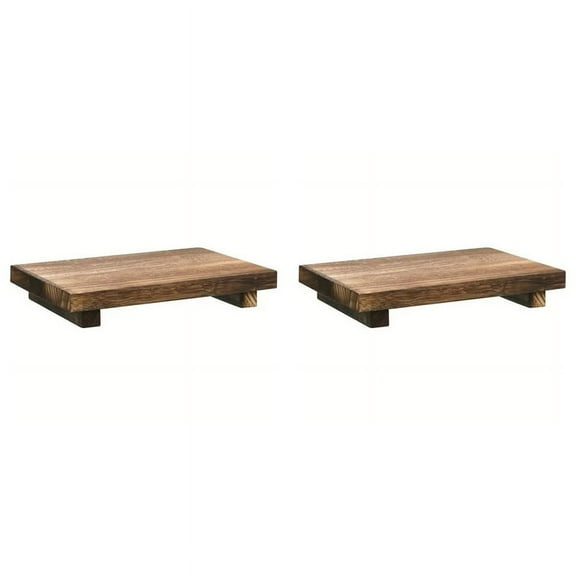 NEW 2X Wood Pedestal Soap Stand Bathroom Kitchen Countertop Tray Farmhouse Riser Dish Plants Holder
