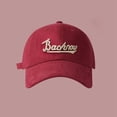 thumbnail image 2 of DFEK Wide Brim Embroidered Letter Baseball Cap for Sun Fashionable Unisex Spring Summer Soft Top Hat Red One Size, 2 of 3
