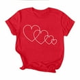 thumbnail image 5 of CENGNIAN Funny Cute Valentine's Day Gift Tops Plus Size Women Valentine Shirt Love Heart Graphic Short Sleeve Tee Shirt Red##,Size 2XL, 5 of 5