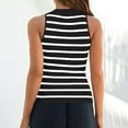 thumbnail image 3 of DuoJiaJ Women's Sleeveless Ribbed High Neck Slim Fit Striped Tank Top Women’s Athletic Tank Tops, 3 of 4